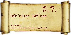 Dörfler Tünde névjegykártya